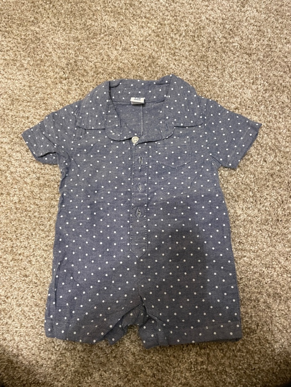 Old Navy Chambray Polka Dot Baby Shirt in Blue